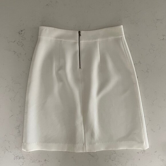 Judith & Charles Classic A-Line Lined Triacetate Poly Blend Skirt White Sz 10 - Picture 6 of 12